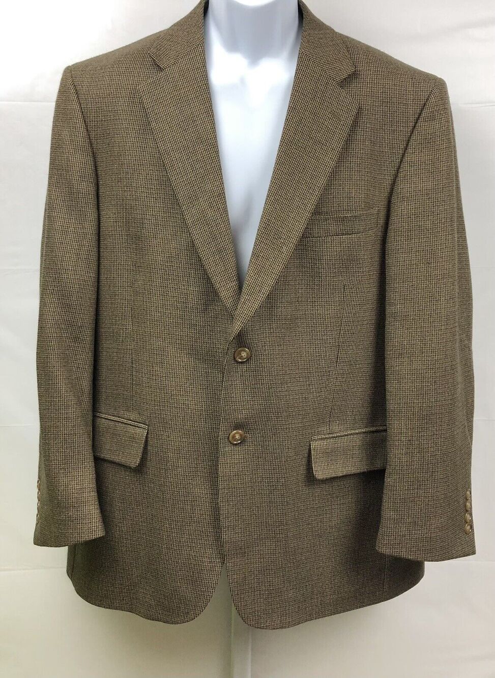 Meeting Street Sport Coat Men 42R Brown Herringbone 100% Lambswool Blazer Jacket